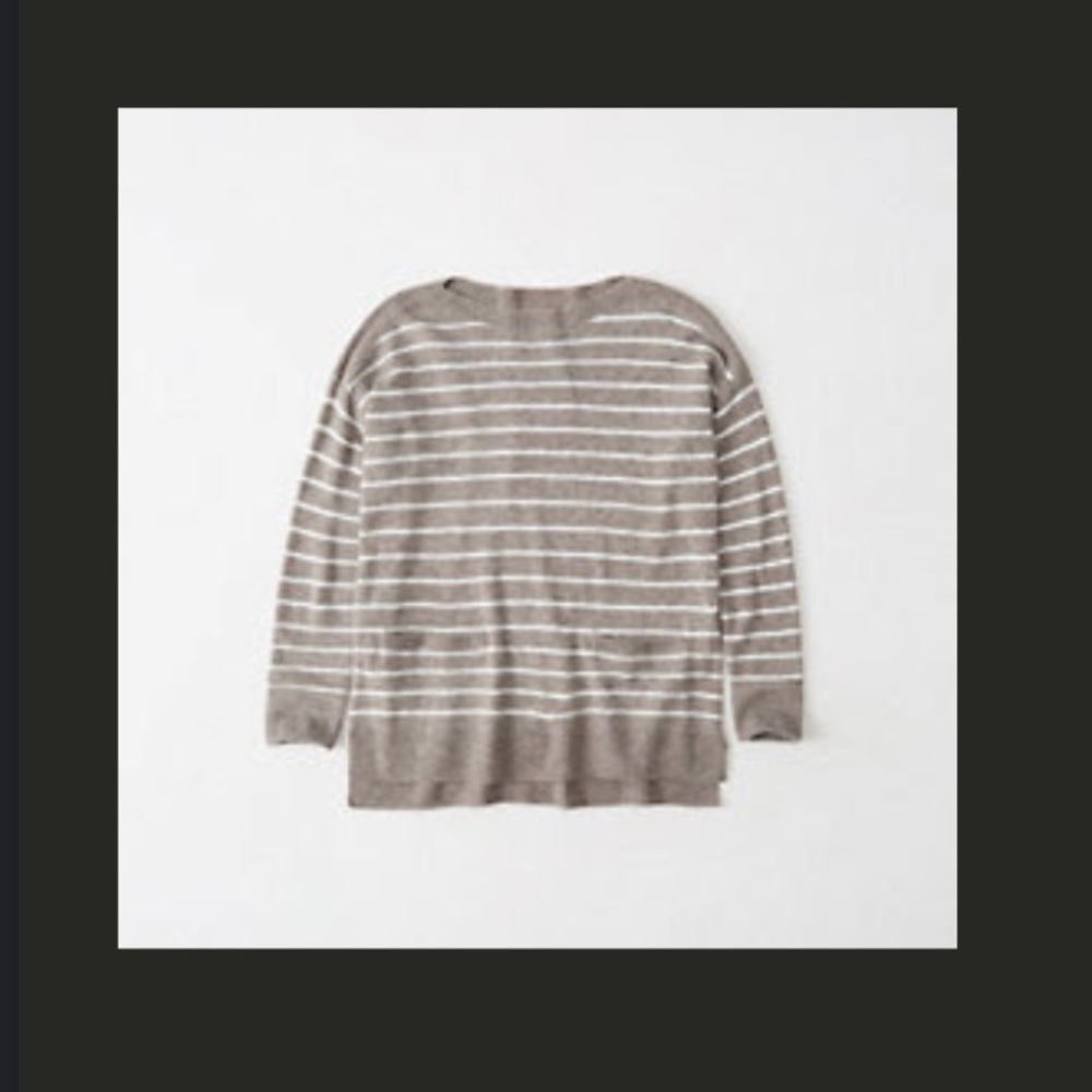 Abercrombie Boatneck Striped Sweater With Pockets